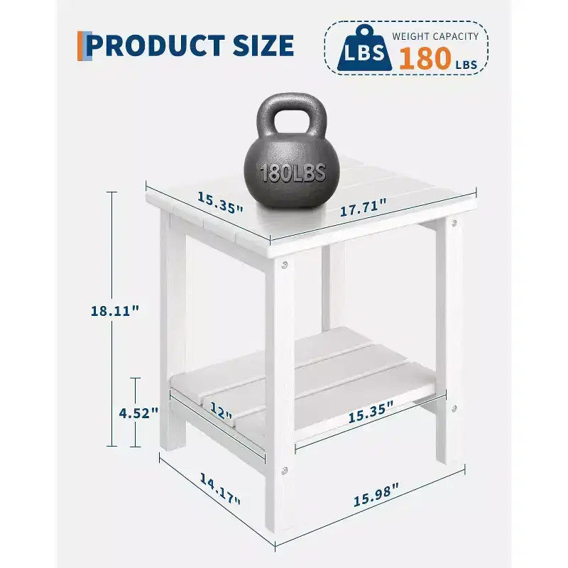 Ensemble de 2 chaises Adirondack pliantes avec table d'appoint, en plastique HDPE imitation bois, capacité de 172 kg, ensemble d'extérieur résistant aux intempéries pour patio, terrasse, foyer