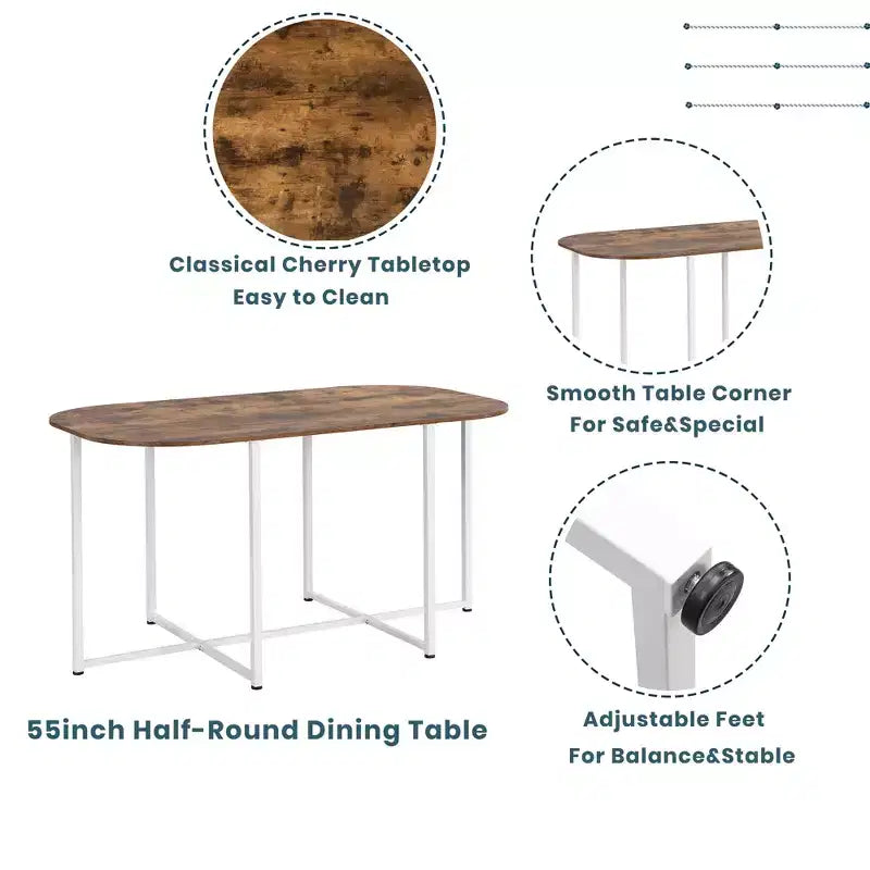 Ensemble de salle à manger moderne en marbre pour 6 personnes avec structure en métal, table rectangulaire en marbre autocollant et 6 chaises pour salle à manger et cuisine.