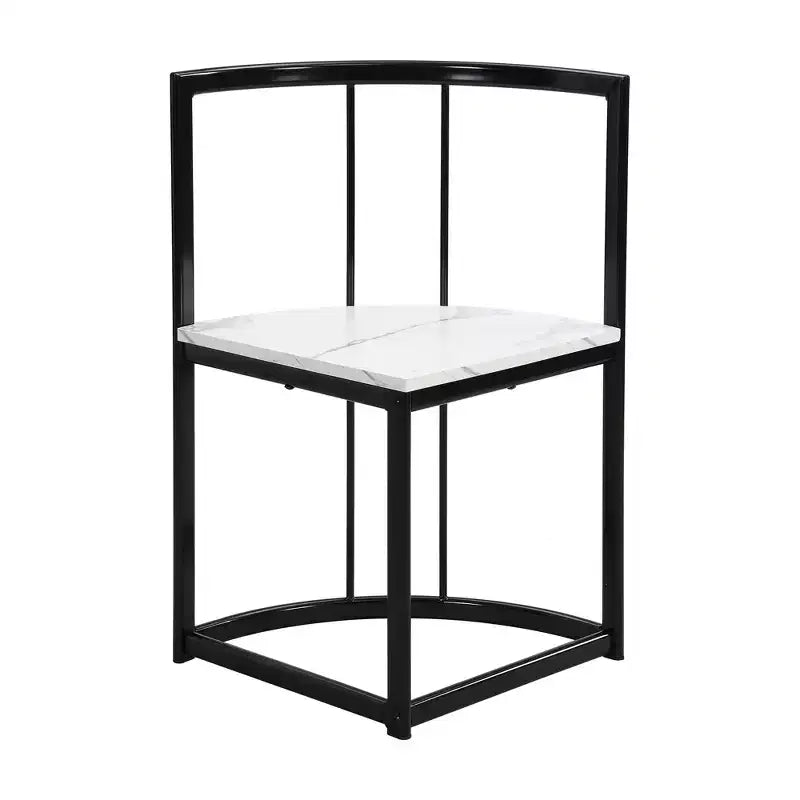 Ensemble de salle à manger moderne en marbre pour 6 personnes avec structure en métal, table rectangulaire en marbre autocollant et 6 chaises pour salle à manger et cuisine.