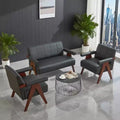 TYBOATLE Faux Leather Couch and Accent Chairs, Modern Office Small Couch Set, Comfy Upholstered Mini Loveseat with 2 Accent Chairs