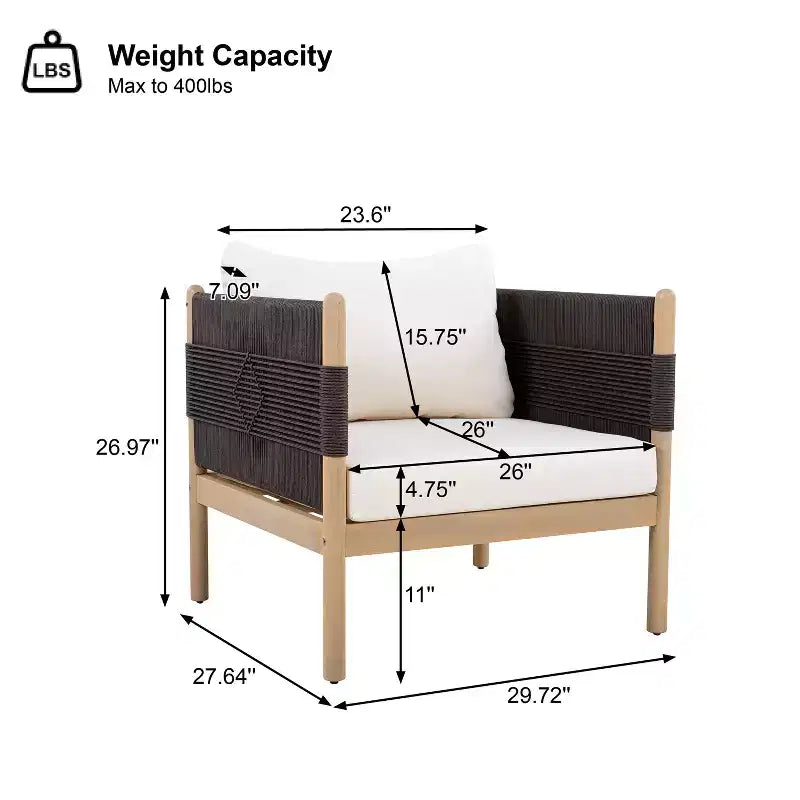 Christopher Knight Home Dahyun, ensemble de 4 sièges d'extérieur modernes en bois d'acacia avec table à lattes
