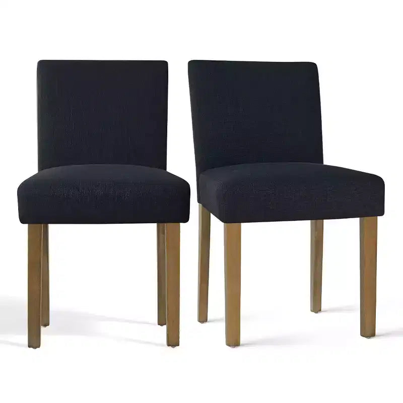 Ensemble de salle à manger extensible pour 8, table rectangulaire avec rallonges amovibles et chaises en lin sans accoudoirs, avec pieds en bois massif-Panipeachy
