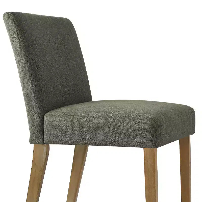 Ensemble de salle à manger extensible pour 8, table rectangulaire avec rallonges amovibles et chaises en lin sans accoudoirs, avec pieds en bois massif-Panipeachy