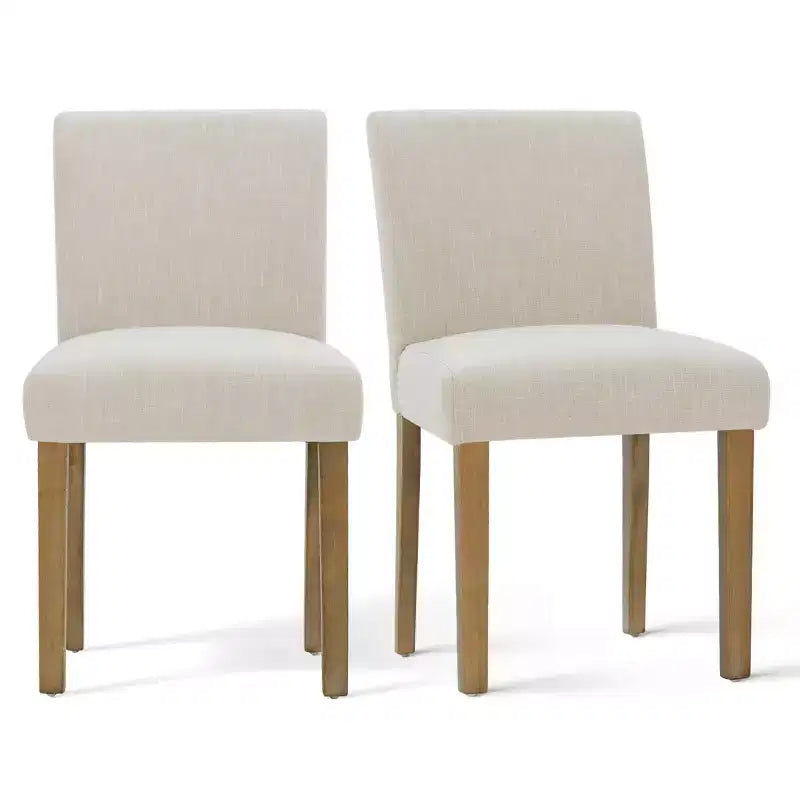 Ensemble de salle à manger extensible pour 8, table rectangulaire avec rallonges amovibles et chaises en lin sans accoudoirs, avec pieds en bois massif-Panipeachy