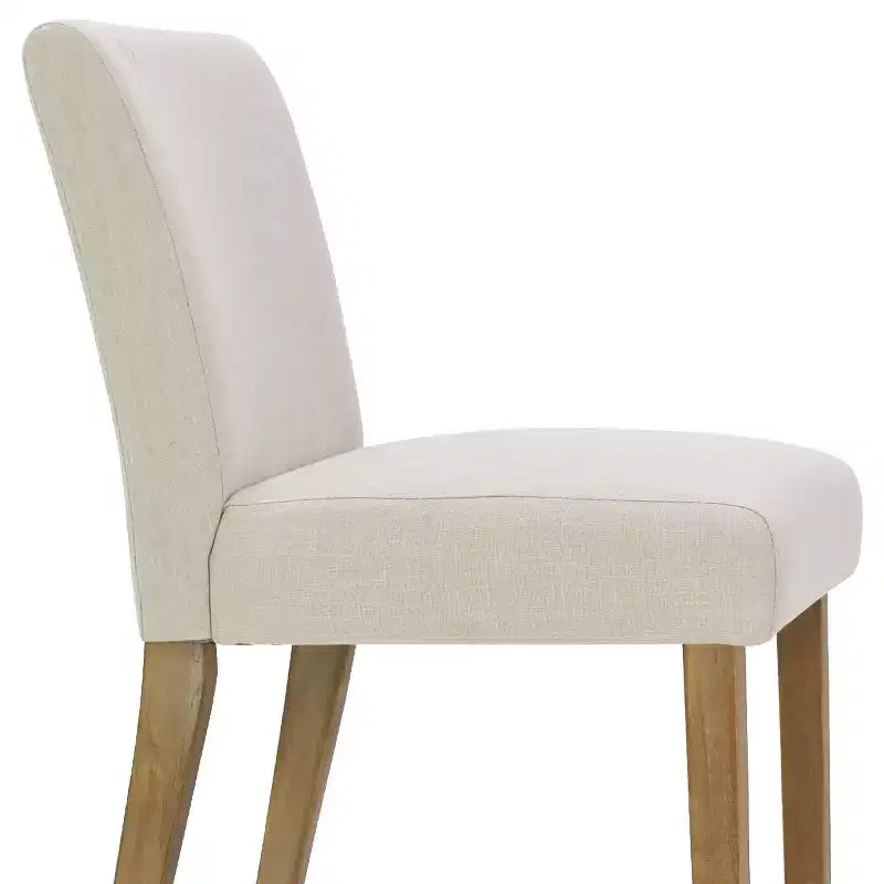 Ensemble de salle à manger extensible pour 8, table rectangulaire avec rallonges amovibles et chaises en lin sans accoudoirs, avec pieds en bois massif-Panipeachy