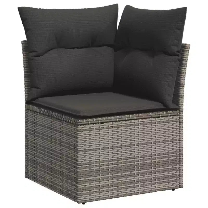 vidaXL Salon de jardin avec coussins – Résine tressée, Design moderne