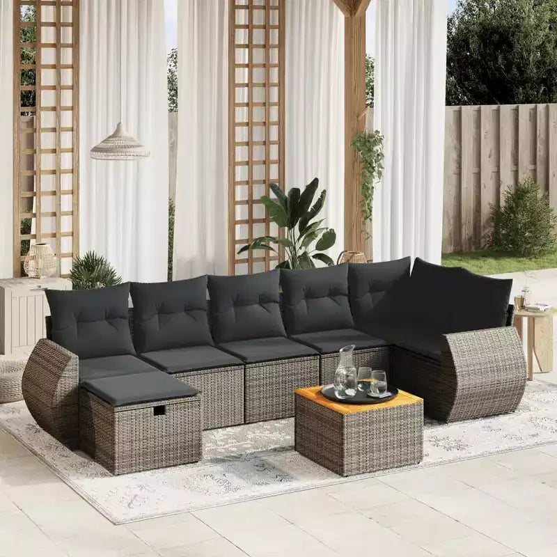 vidaXL Salon de jardin avec coussins de différentes couleurs