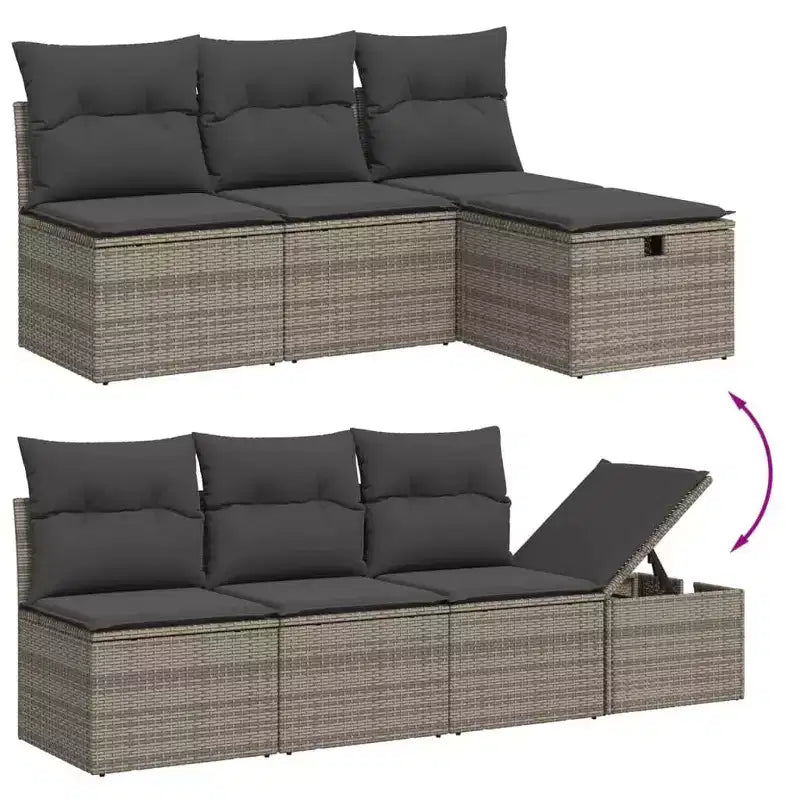 vidaXL Salon de jardin avec coussins de différentes couleurs
