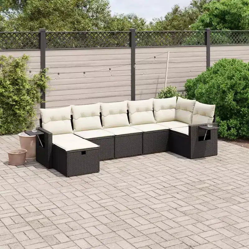 vidaXL Salon de jardin avec coussins en résine tressée