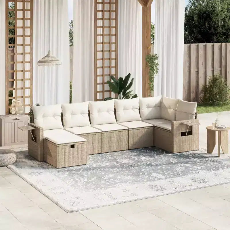 vidaXL Salon de jardin avec coussins en résine tressée