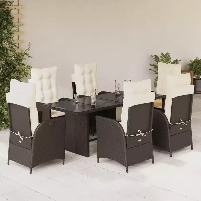 vidaXL Ensemble de Repas de Jardin avec Coussins en Plusieurs Couleurs