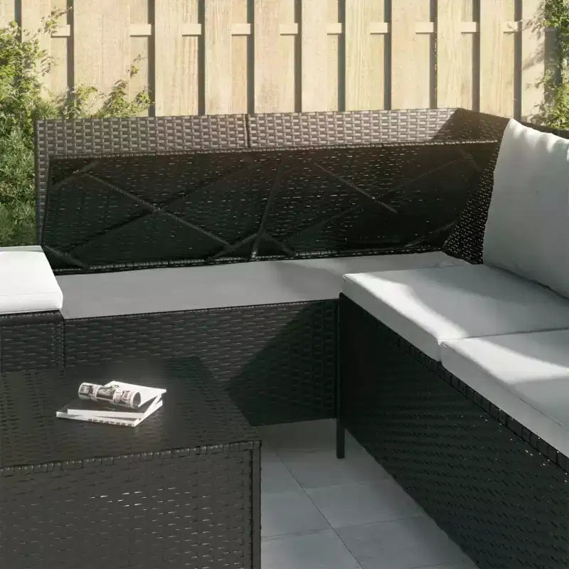 vidaXL Salon de jardin avec coussins en résine tressée 3/4 pièces