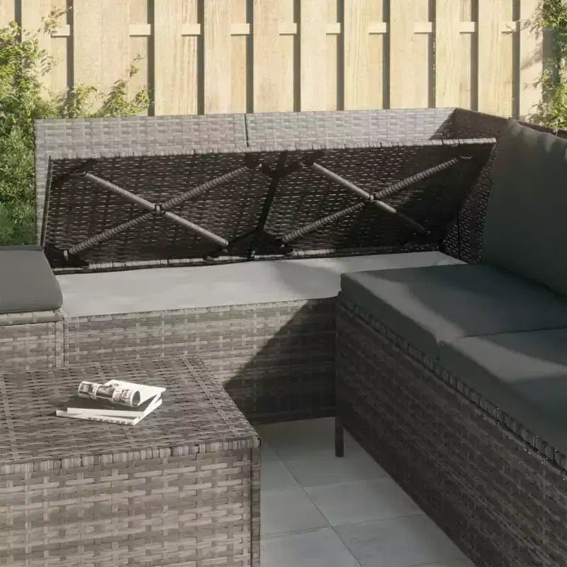 vidaXL Salon de jardin avec coussins en résine tressée 3/4 pièces