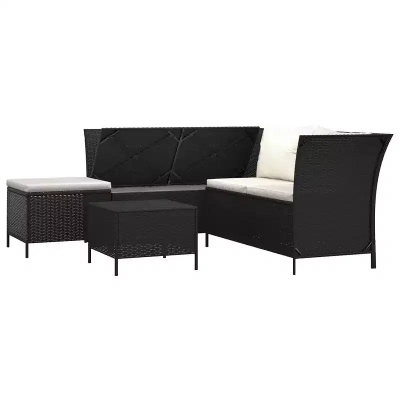 vidaXL Salon de jardin avec coussins en résine tressée 3/4 pièces
