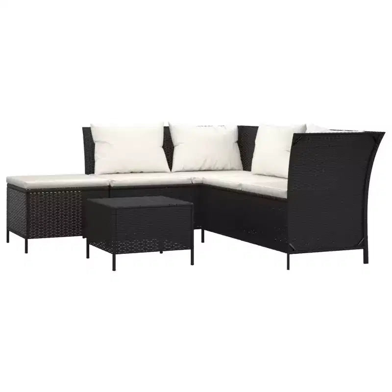 vidaXL Salon de jardin avec coussins en résine tressée 3/4 pièces