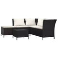 vidaXL Salon de jardin avec coussins en résine tressée 3/4 pièces