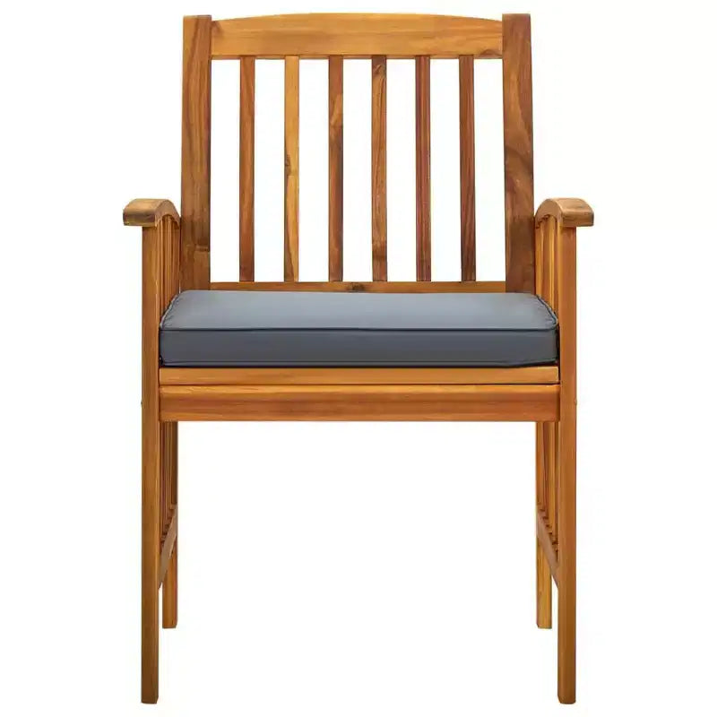 vidaXL Ensemble repas en bois d'acacia avec coussins/foncé 3/5 pièces