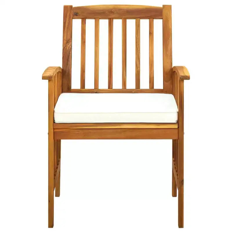 vidaXL Ensemble repas en bois d'acacia avec coussins/foncé 3/5 pièces