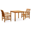 vidaXL Acacia Wood Dining Set with Cushions/Dark 3/5 Piece