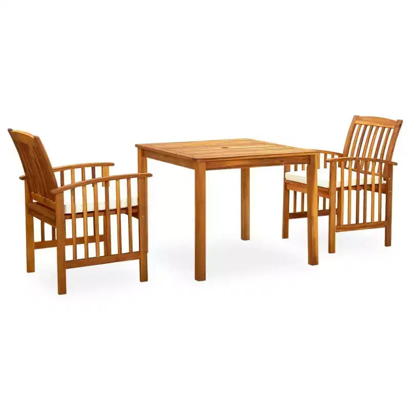 vidaXL Acacia Wood Dining Set with Cushions/Dark 3/5 Piece