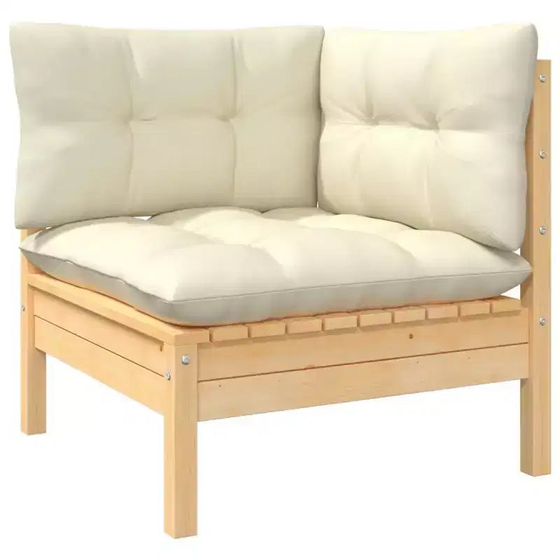 vidaXL Salon de jardin avec coussins – Bois de pin massif