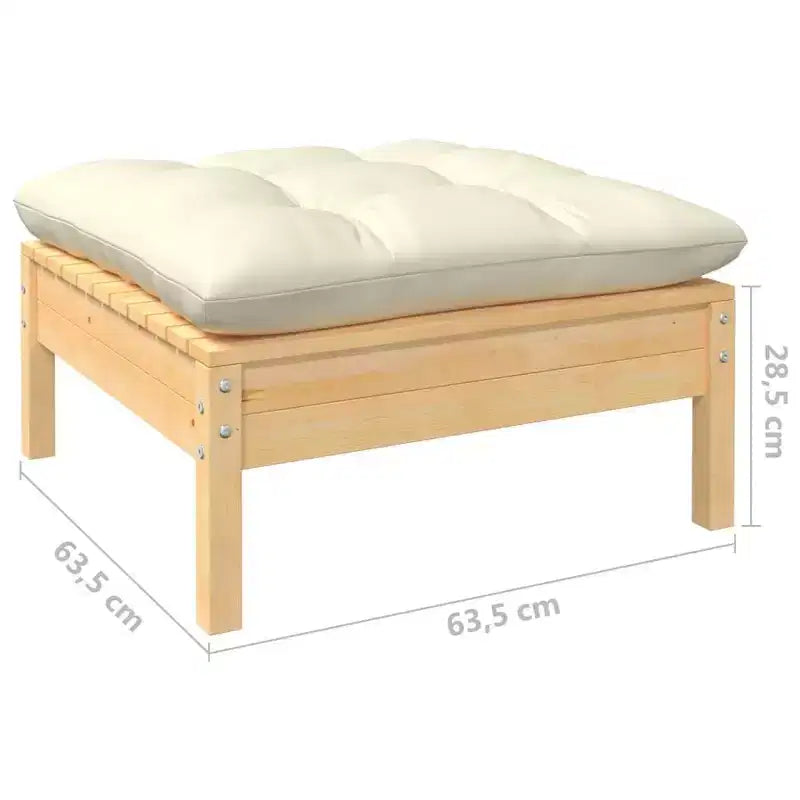 vidaXL Salon de jardin avec coussins – Bois de pin massif