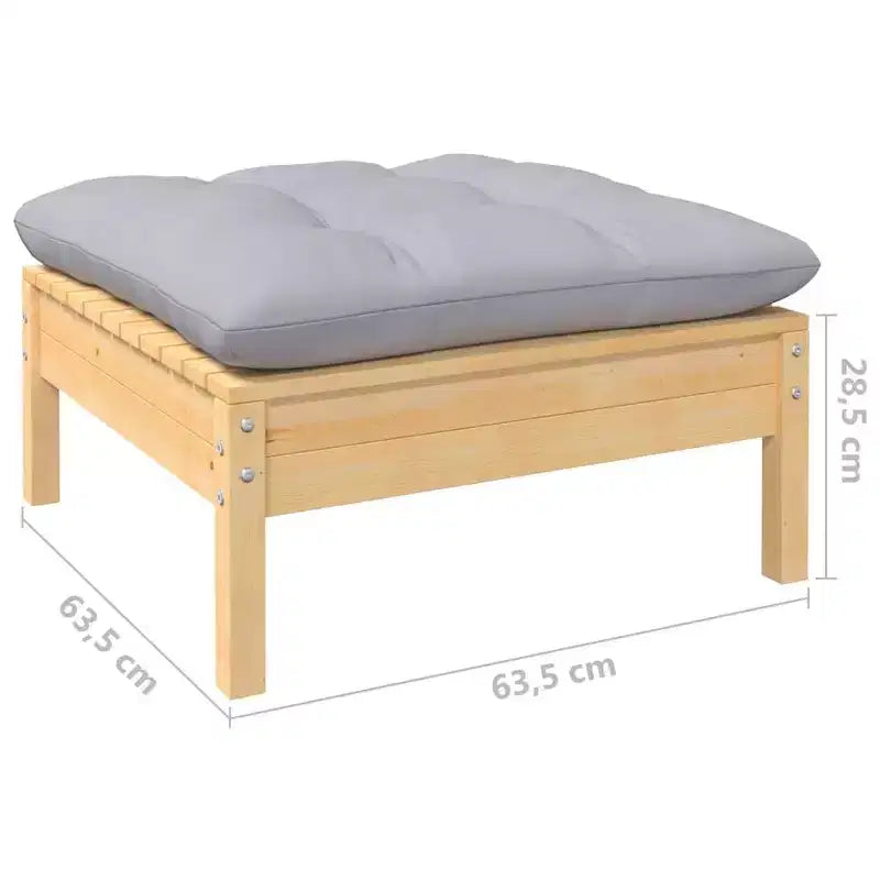 vidaXL Salon de jardin avec coussins – Bois de pin massif