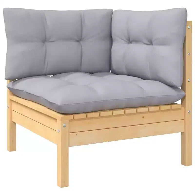 vidaXL Salon de jardin avec coussins – Bois de pin massif