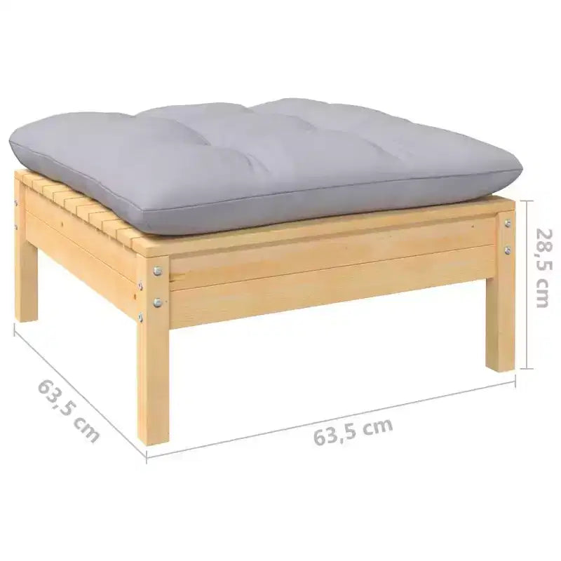 vidaXL Salon de jardin avec coussins – Bois de pin massif