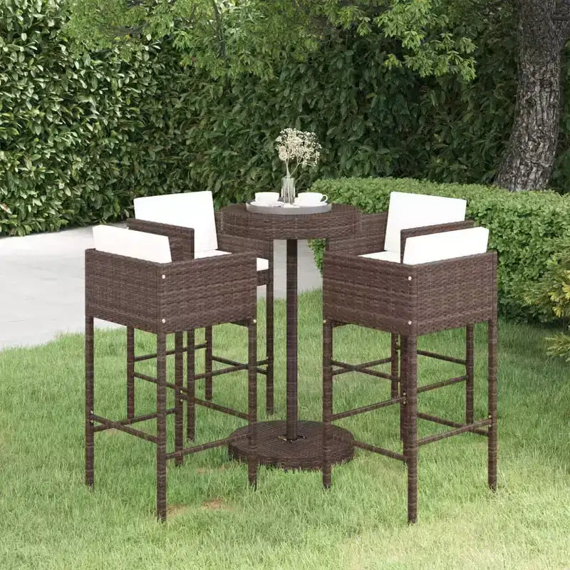 vidaXL Ensemble de bar de jardin avec coussins en rotin PE Siège 3/Couleurs multiples