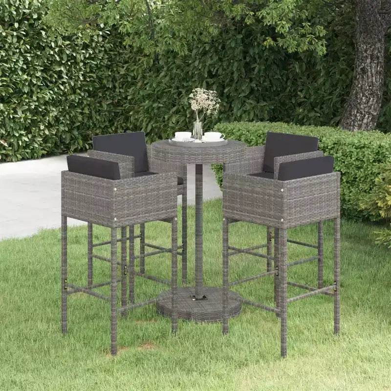 vidaXL Ensemble de bar de jardin avec coussins en rotin PE Siège 3/Couleurs multiples