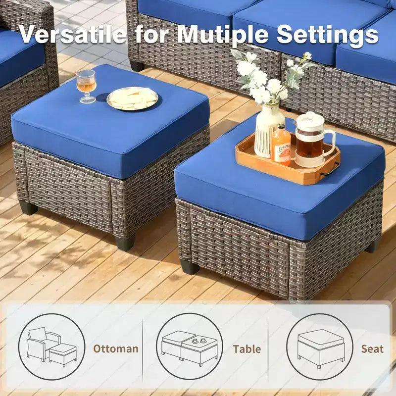Ensemble de meubles de patio HOMLUX 8 pièces pour conversation extérieure