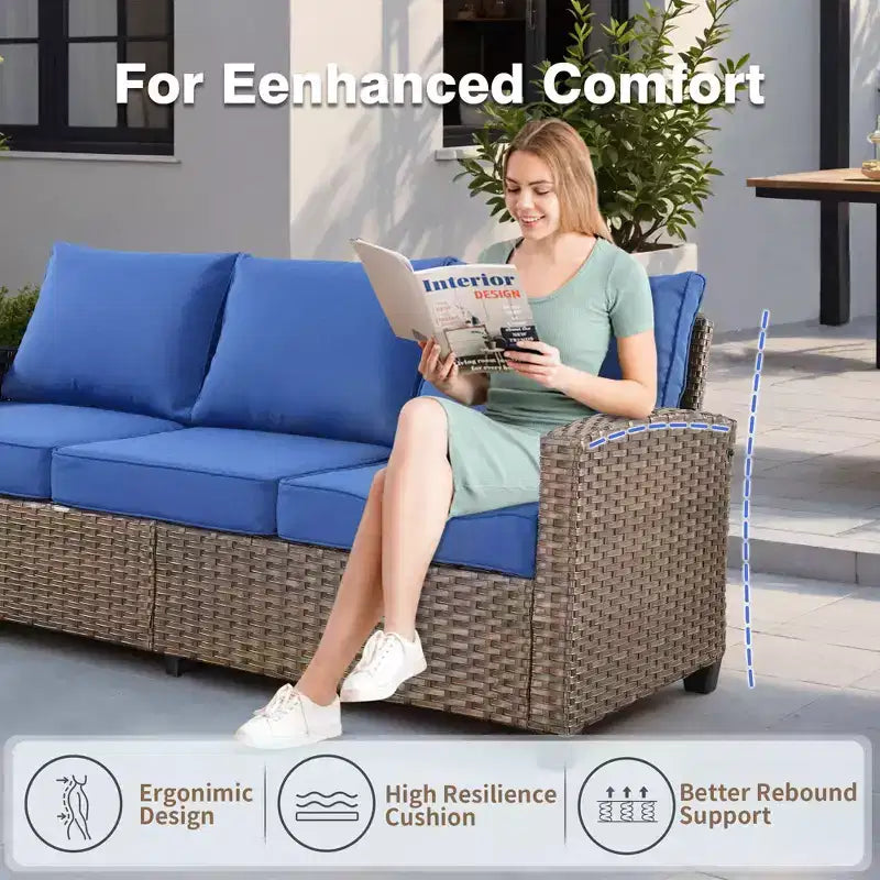 Ensemble de meubles de patio HOMLUX 8 pièces pour conversation extérieure