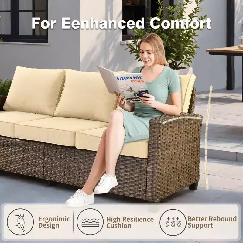 Ensemble de meubles de patio HOMLUX 8 pièces pour conversation extérieure