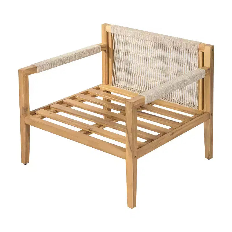 Christopher Knight Home Ankit Ensemble de salon moderne en bois d'acacia pour patio avec table ronde en béton léger