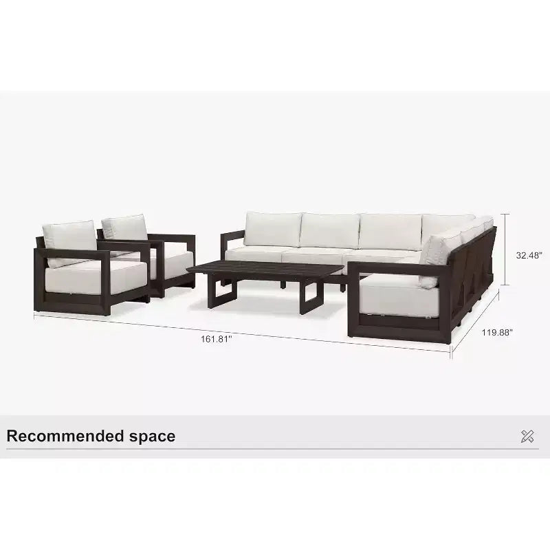 Ensemble de meubles de patio PURPLE LEAF, canapé d'extérieur ouvert avec coussins moelleux pour cour, véranda, terrasse
