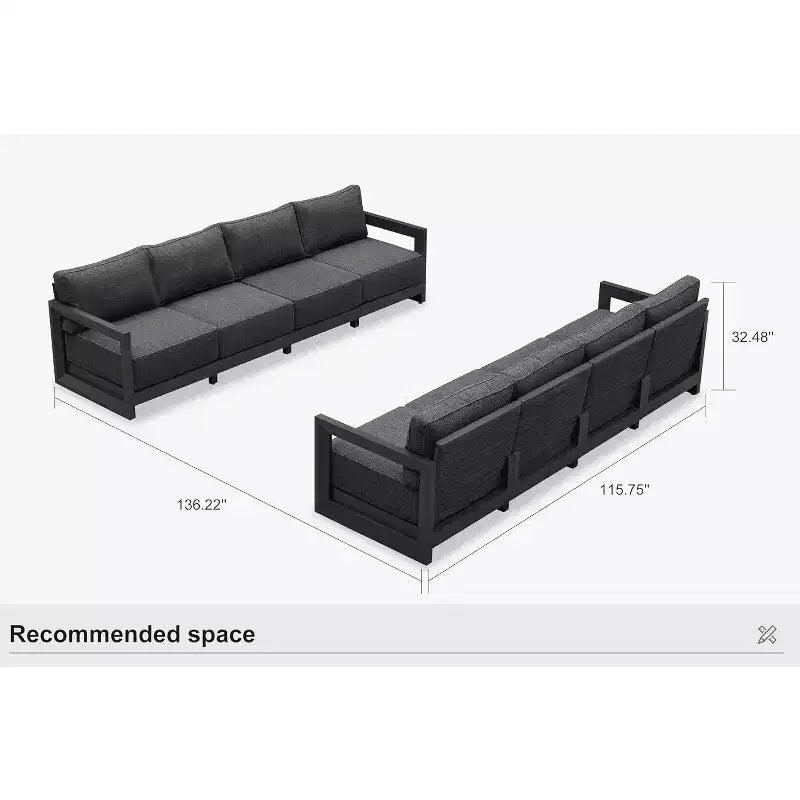 Ensemble de meubles de patio PURPLE LEAF, canapé d'extérieur ouvert avec coussins moelleux pour cour, véranda, terrasse