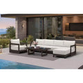 PURPLE LEAF Patio Furniture Set Open-End Outdoor Couch with Soft Cushion Pillows for Yard Porch Deck