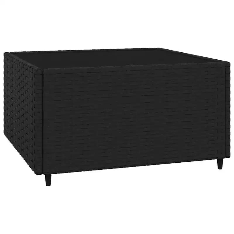 vidaXL Salon de jardin en rotin PE, acier enduit de poudre, verre trempé
