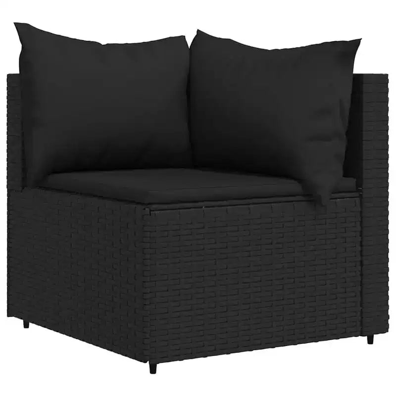 vidaXL Salon de jardin en rotin PE, acier enduit de poudre, verre trempé