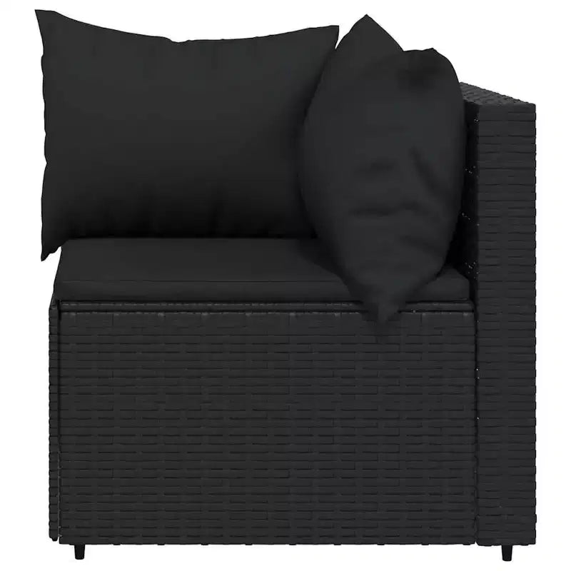vidaXL Salon de jardin en rotin PE, acier enduit de poudre, verre trempé