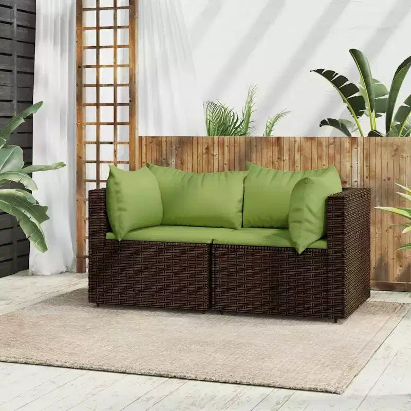 vidaXL Salon de jardin en rotin PE, acier enduit de poudre, verre trempé