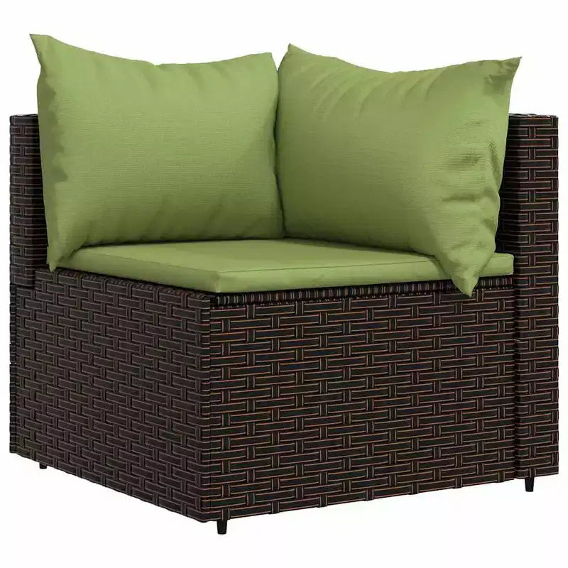 vidaXL Salon de jardin en rotin PE, acier enduit de poudre, verre trempé
