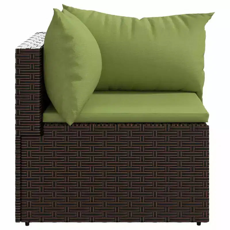 vidaXL Salon de jardin en rotin PE, acier enduit de poudre, verre trempé
