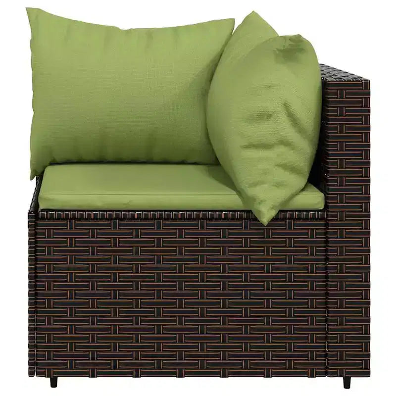 vidaXL Salon de jardin en rotin PE, acier enduit de poudre, verre trempé