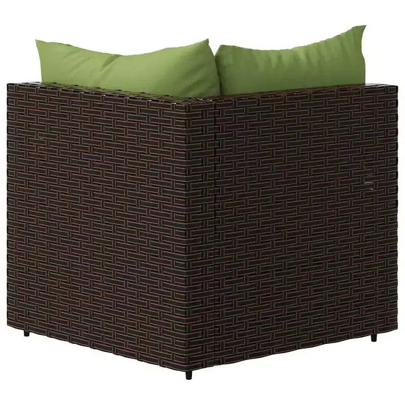 vidaXL Salon de jardin en rotin PE, acier enduit de poudre, verre trempé