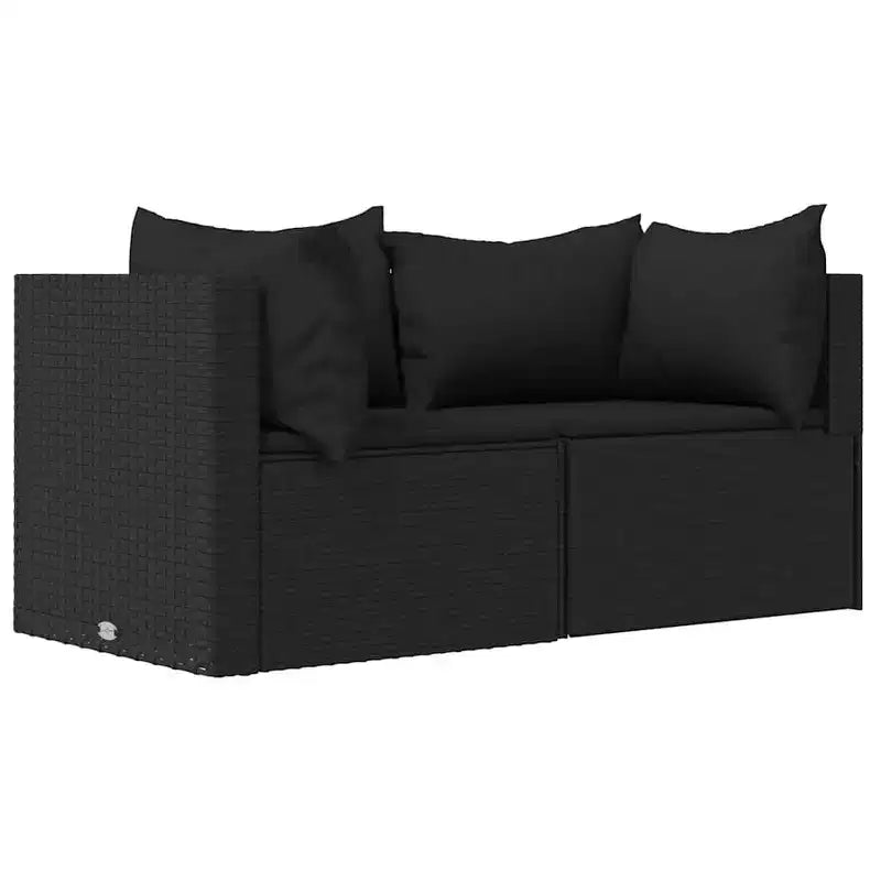 vidaXL Salon de jardin en rotin PE, acier enduit de poudre, verre trempé