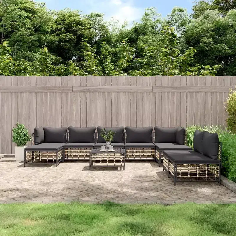 vidaXL Salon de jardin moderne 10 pièces avec coussins