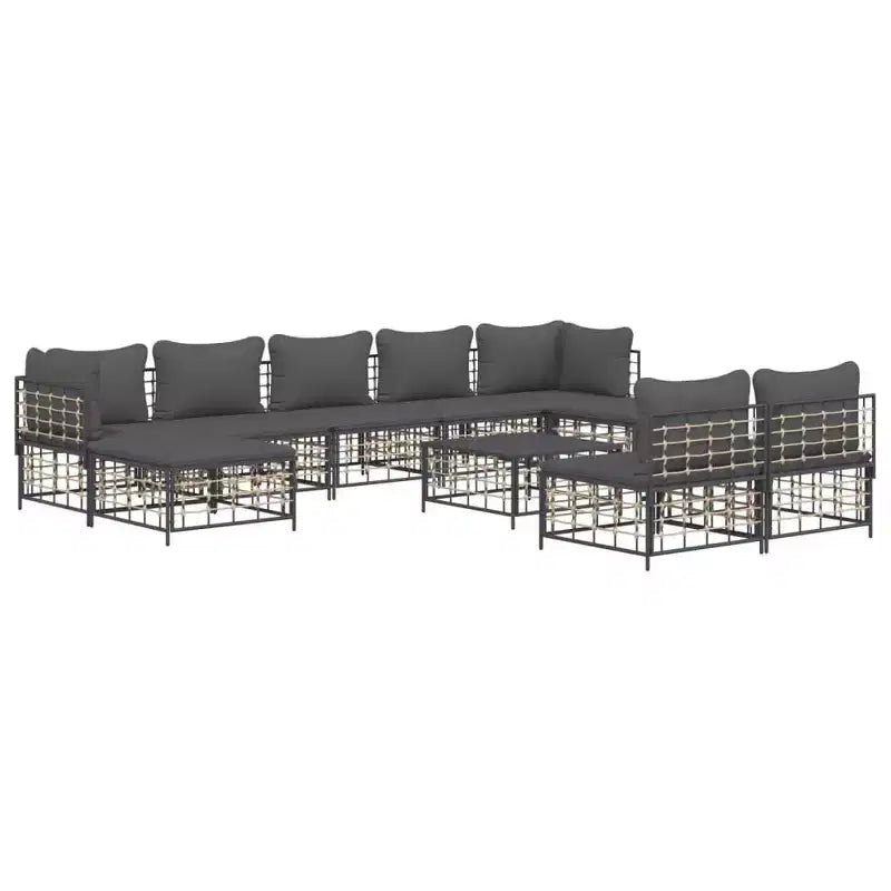 vidaXL Salon de jardin moderne 10 pièces avec coussins