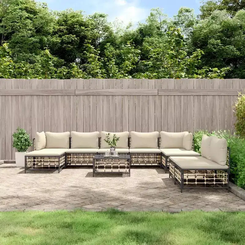 vidaXL Salon de jardin moderne 10 pièces avec coussins